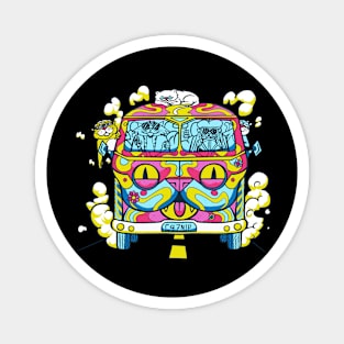 Hippie Cats Van Magnet